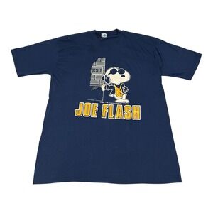Vintage 70s Snoopy Joe Flash T-Shirt Men's XL Blue Artex Peanuts USA Made